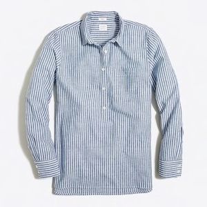 J Crew NWT Striped Washed Popover shirt - XXS